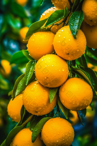 果园橙子树下的果实摄影图21