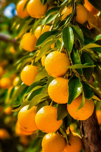 果园橙子树下的果实摄影图20