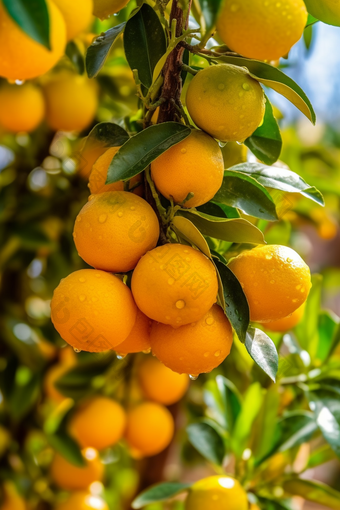 果园橙子树下的果实摄影图16