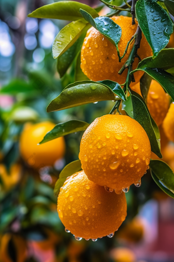 果园橙子树下的果实摄影图29