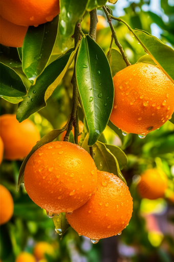 果园橙子树下的果实摄影图10