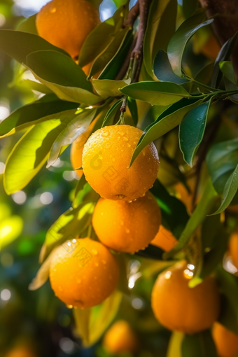 果园<strong>橙子树</strong>下的果实摄影图11