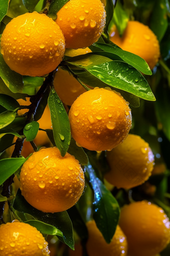 果园橙子树下的果实摄影图24