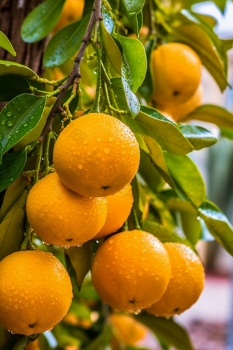 果园橙子树下的果实摄影图32