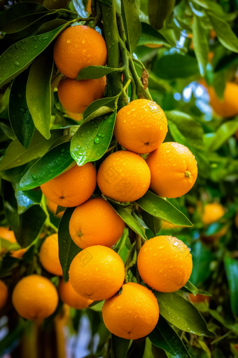 果园橙子树下的果实摄影图22