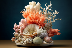 海洋贝壳珊瑚摆件摄影图37