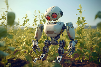 机器人培育幼苗植物健康