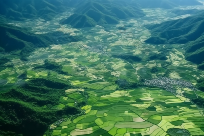绿色稻田乡村发展植物纹理