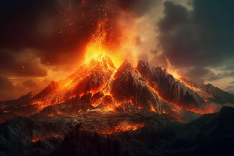 火山爆发岩浆摄影图7