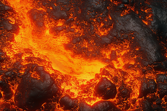 火山爆发岩浆沸腾熔岩