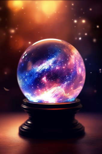玻璃银河水晶球摄影图3