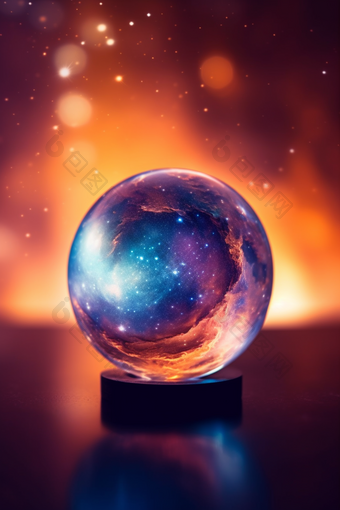 玻璃银河水晶球摄影图2