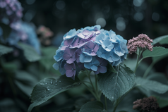 蓝色绣球花摄影图18