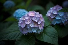 蓝色绣球花摄影图4