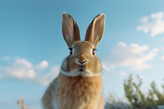 蓝天下的兔子摄影图10