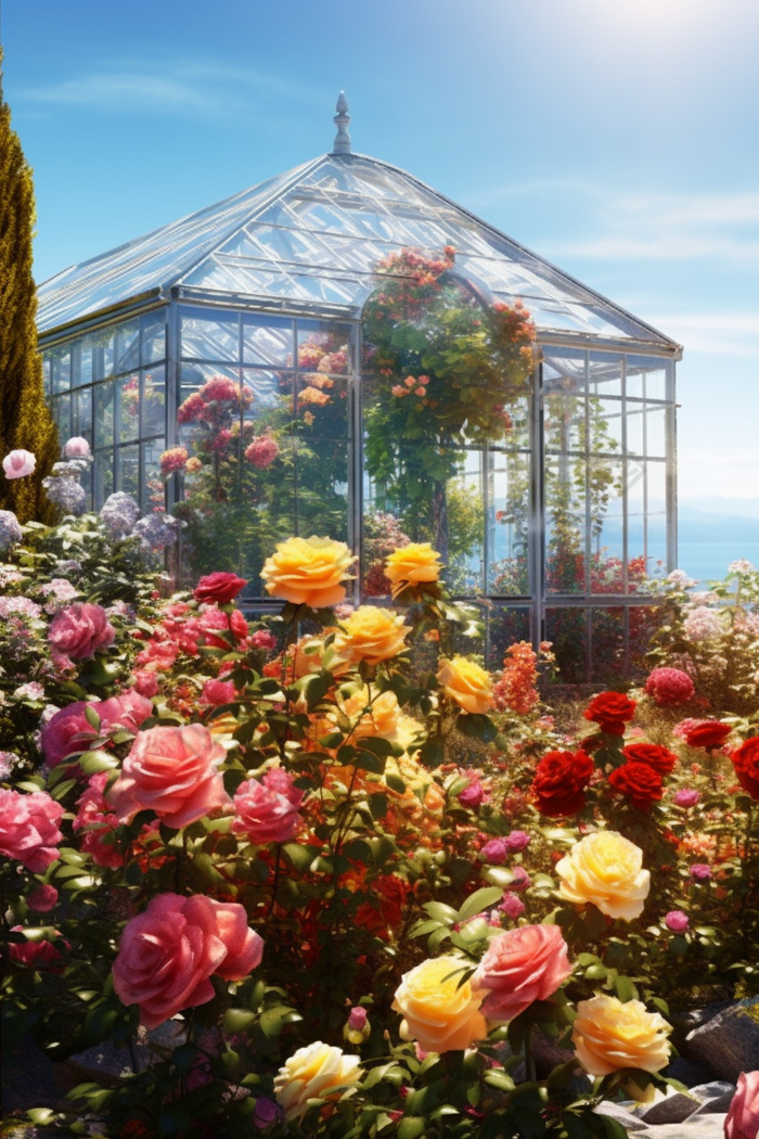 鲜花庭院玫瑰阳光花房