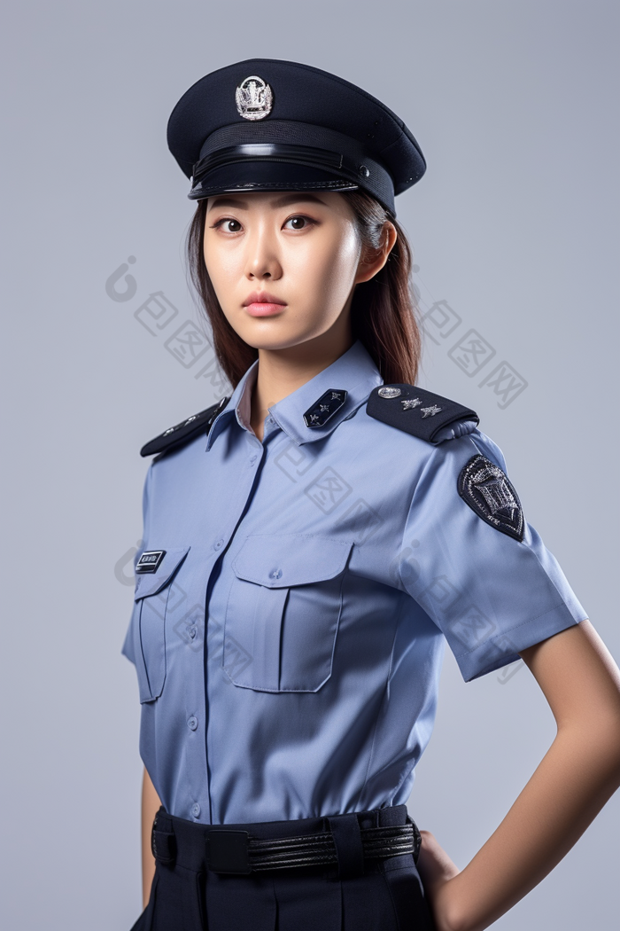 警察职业半身人像摄影图