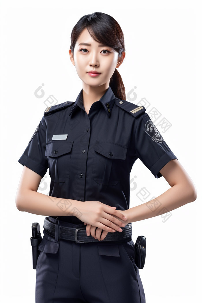 警察职业半身人像摄影图