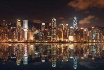香港<strong>维多利亚</strong>港夜景晚上建筑