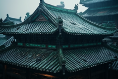 中式传统江南瓦片屋顶摄影图22