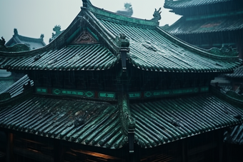中式传统<strong>江南</strong>瓦片屋顶摄影图22