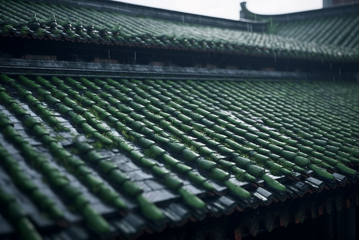 中式传统江南瓦片屋顶摄影图6