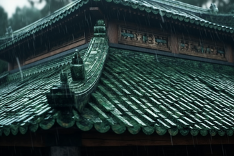 中式传统江南瓦片屋顶摄影图18