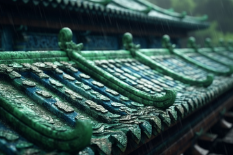 中式传统江南瓦片屋顶摄影图12