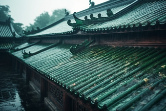中式传统江南瓦片屋顶摄影图17