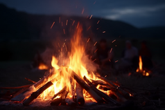 户外野营的篝火摄影图10
