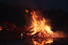 户外野营的篝火摄影图14