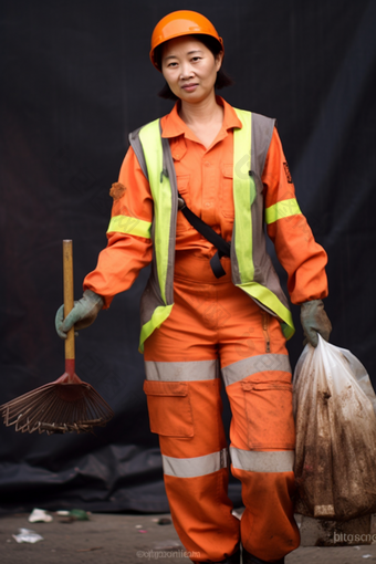 环卫工人职业全身人像清洁工工作元素图片