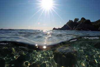 夏日波光粼粼的海面摄影图11