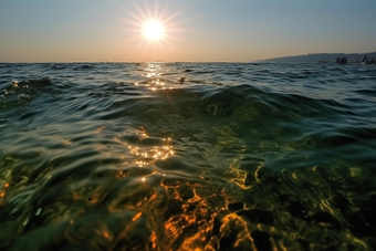 夏日波光粼粼的海面摄影图15