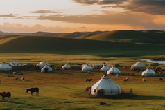 草原上的蒙古包摄影图26