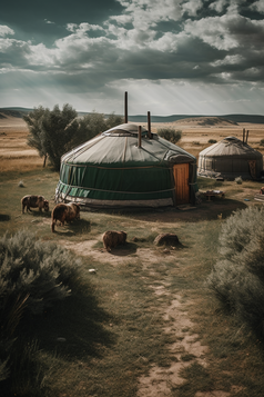 草原上的蒙古包竖图摄影图22