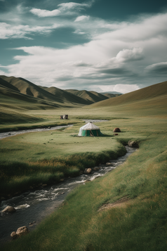 草原上的蒙古包竖图摄影图36