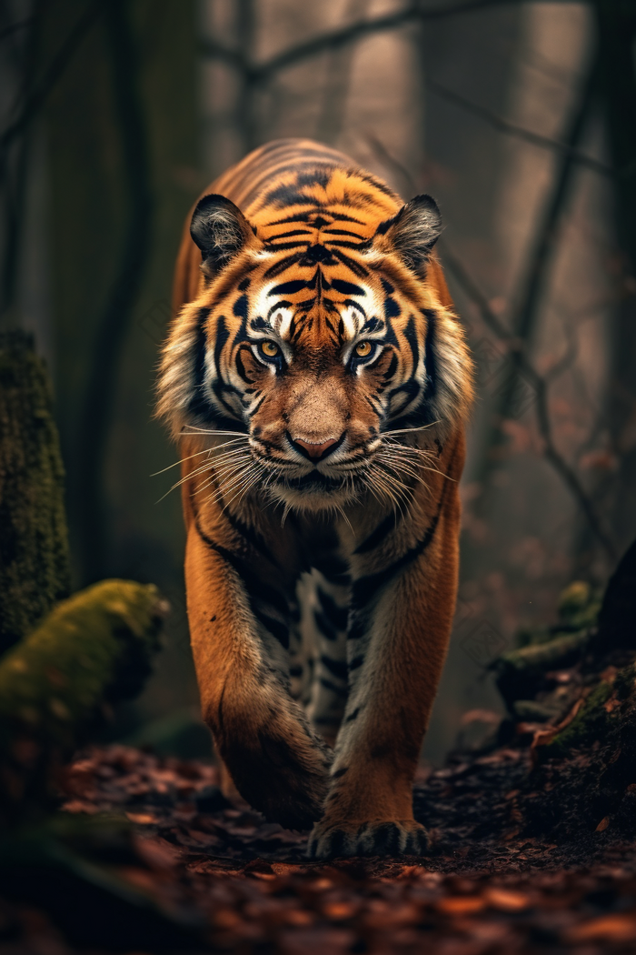 森林里的老虎动物世界野生