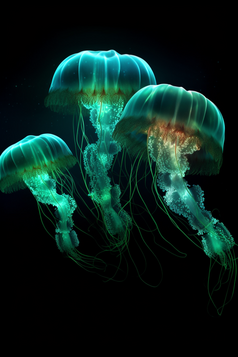 深海里的水母摄影图24