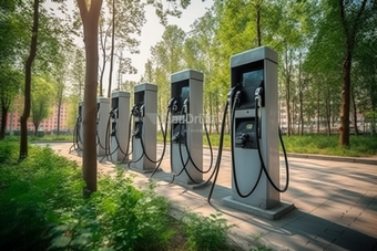 新能源充电桩横图桩汽车
