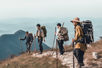 团队登山<strong>户外运动</strong>锻炼活动