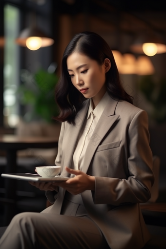 正在工作的商务精英成功人士白领