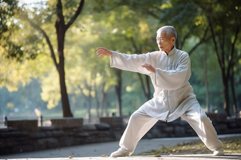 老年人<strong>打太极</strong>休闲中国修身