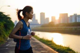 <strong>户外跑步</strong>运动的女孩锻炼阳光