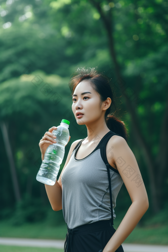 户外跑步运动的女孩伸展健康