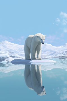 北极熊站在冰上摄影图18