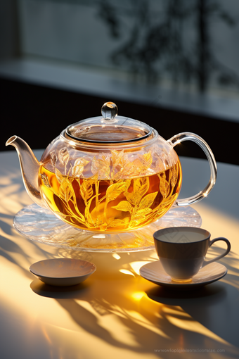 桌子上的红茶叶中国传统