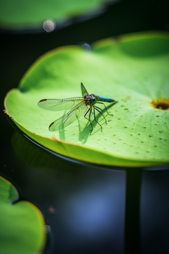 夏日蜻蜓荷叶摄影图19
