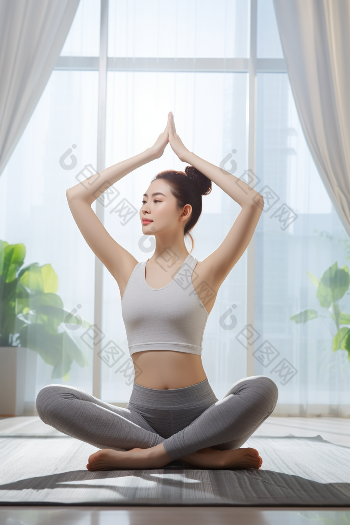 瑜伽教室人物普拉提减肥培训