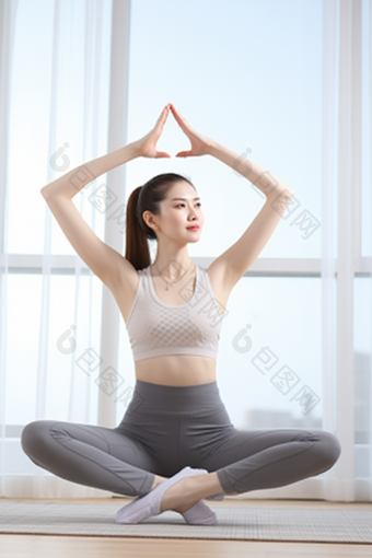 瑜伽教室人物普拉提锻炼<strong>减肥</strong>